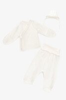 Костюм распашонка+ползунки+шапка для малышей Baby Life А-320 56 см Молочный