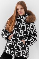 Куртка для девочки HL-666 146 см Черно-белый