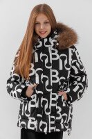 Куртка для девочки HL-666 146 см Черно-белый  Фото №1