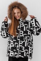 Куртка для девочки HL-666 146 см Черно-белый  Фото №3
