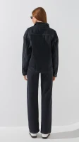Купити Куртка джинсова однотонна жіноча On me 4954 2XL Чорний Артикул: 2000999192371 Фото мініатюра № 5