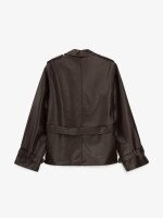 Купить Куртка однотонная из экокожи женская GENUA G01116-0065 2XL Шоколадный Артикул: 2000999595455 Миниатюра фотографии № 4