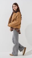 Купить Куртка однотонная женская LAWA WBC02493 S Бежевый Артикул: 2000999466878 Миниатюра фотографии № 4