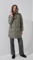 Куртка однотонна жіноча On me 6921 2XL Темно-оливковий  Фото №3