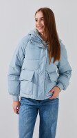 Куртка однотонна жіноча On me 8313 2XL Блакитний