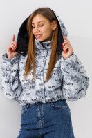 Куртка с узором женская On me 5229 S Серый  Фото №0