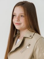 Куртка из экокожи для девочки XZKAMI 6807 110 см Бежевый (2000990537904D)  Фото №1