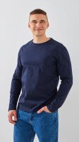 Купить Лонгслив однотонный мужской GENUA G01211-0002 S Темно-синий Артикул: 2000999393501 Миниатюра фотографии № 1