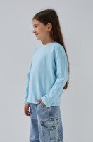 Лонгслів однотонний для дівчинки LAWA GBC02303 122 см Блакитний  Фото №1