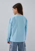 Лонгслів однотонний для дівчинки LAWA GBC02303 122 см Блакитний  Фото №2