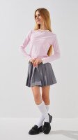 Купить Лонгслив однотонный для девочки LAWA GBC02348 134 см Светло-розовый Артикул: 2888000014719 Миниатюра фотографии № 3