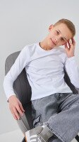 Купити Лонгслів однотонний для хлопчика LAWA BBC02316 140 см Білий Артикул: 2000991057210 Фото мініатюра № 3