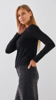 Купить Лонгслив однотонный женский Bclothing 8837 S Черный Артикул: 2000999178290 Миниатюра фотографии № 4