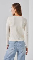 Лонгслів однотонний жіночий Bclothing 8837 S Молочний  Фото №3