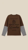 Купить Лонгслив с принтом мужской LAWA P-MT02308 XL Коричневый Артикул: 2888000024374 Миниатюра фотографии № 9