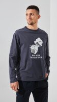 Купить Лонгслив с принтом мужской LAWA P-MT02310 S Графитовый Артикул: 2888000021519 Миниатюра фотографии № 1