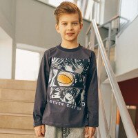 Лонгслів з принтом для хлопчика LAWA P-BB02309 140 см Графітовий