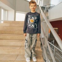 Лонгслів з принтом для хлопчика LAWA P-BB02309 140 см Графітовий  Фото №1