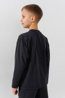 Лонгслив с принтом для мальчика LAWA P-BB02309 122 см Графитовый  Фото №1