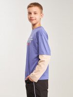 Купити Лонгслів з принтом для хлопчика LAWA P-BB02343 134 см Індіго+таш Артикул: 2000999614132 Фото мініатюра № 3