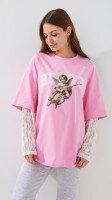 Купить Лонгслив с принтом женский LAWA P-WT02312 S/M Розовый Артикул: 2000999529191 Миниатюра фотографии № 3