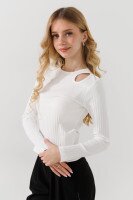 Лонгслив однотонный для девочки First Kids 0076 128 см Белый  Фото №1