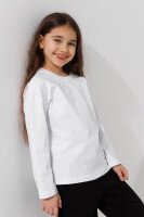 Лонгслів однотонний для дівчинки LAWA GBC02303 122 см Білий  Фото №1