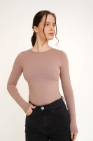 Лонгслив однотонный женский LAWA WBC02348 XS Мокко  Фото №1