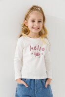 Лонгслів з принтом для дівчинки Baby Show 14483 92 см Молочний  Фото №0