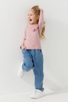Лонгслів з принтом для дівчинки Baby Show 14484 92 см Пудровий  Фото №1