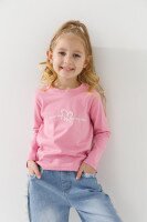 Лонгслів з принтом для дівчинки Baby Show 14487 104 см Рожевий  Фото №0