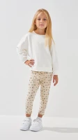 Лосины с узором для девочки Aura Style 878 92 см Бежевый