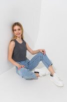 Майка однотонная для девочки Benini 241104 146 см Серый  Фото №0