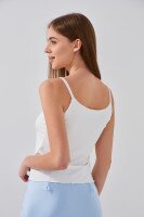 Майка однотонна жіноча W23-24 One Size Білий (2000989430070S)  Фото №2