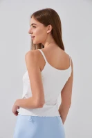 Купити Майка однотонна жіноча W23-24 One Size Білий (2000989430070S) Артикул: 2000989430070 Фото мініатюра № 4