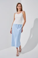 Купити Майка однотонна жіноча W23-24 One Size Білий (2000989430070S) Артикул: 2000989430070 Фото мініатюра № 2