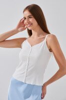 Майка однотонна жіноча W23-24 One Size Білий (2000989430070S)  Фото №1