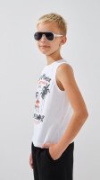 Майка з принтом для хлопчика LAWA P-BB02319 134 см Білий  Фото №1