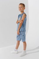 Майка з принтом для хлопчика Deniz 2406 98 см Блакитний (2000990571380S)  Фото №1