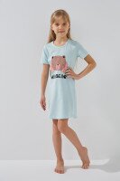 Ночная рубашка для девочки Mini Moon 0870 110 см Голубой  Фото №1