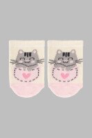 Шкарпетки для дівчинки VT Socks ШДК024-1750 Киця 8-10 Молочний (2000903556275A)