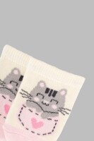 Шкарпетки для дівчинки VT Socks ШДК024-1750 Киця 8-10 Молочний (2000903556275A)  Фото №2