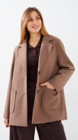 Купить Пальто однотонное женское GENUA G01120-0002 2XL Кофейный Артикул: 2000999413094 Миниатюра фотографии № 3