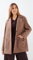 Купить Пальто однотонное женское GENUA G01120-0002 4XL Кофейный Артикул: 2000999413148 Миниатюра фотографии № 3