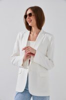 Піджак однотонний жіночий  04241702 42 Молочний  Фото №2