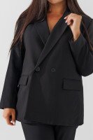 Пиджак однотонный женский Karol 4949-B 2XL Черный (2000990146373D)  Фото №2