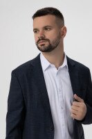 Пиджак с узором мужской Redpolo 2378 46 Синий (2000990178763D)  Фото №0
