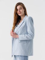 Піджак з візерунком жіночий Miss esta 2500 40 Блакитний (2000990545503D)  Фото №3