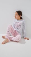 Купить Пижама для девочки Kozabiat 15900-9 3-4 года Серо-розовый Артикул: 2000999341779 Миниатюра фотографии № 2