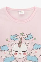 Піжама для дівчинки Mini Moon 1124 122 см Рожевий  Фото №1